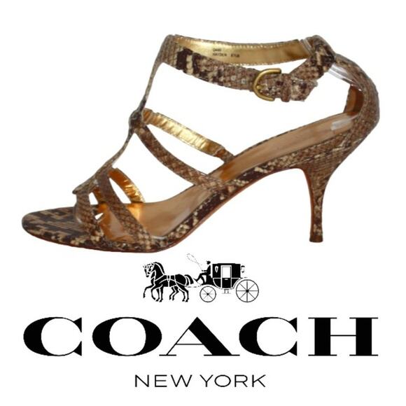 Coach Haydon Python Print High Heels Size 8.5 - Picture 1 of 14
